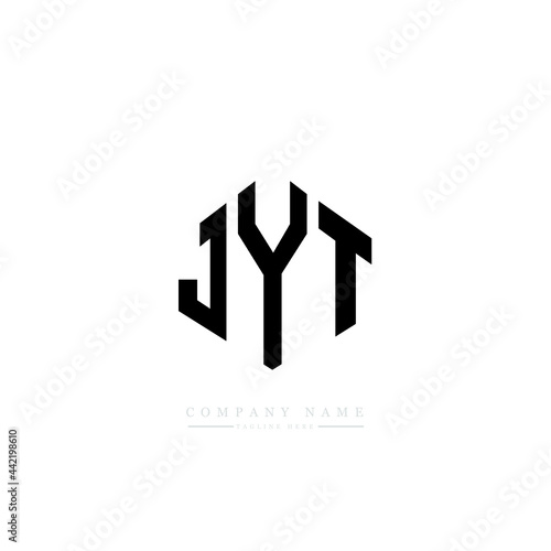 JYT letter logo design with polygon shape. JYT polygon logo monogram. JYT cube logo design. JYT hexagon vector logo template white and black colors. JYT monogram, JYT business and real estate logo.  photo