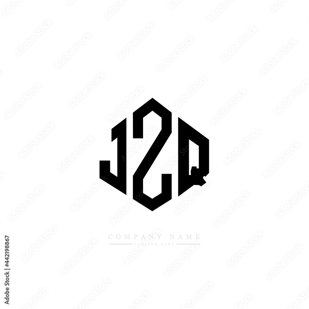 Fototapeta premium JZQ letter logo design with polygon shape. JZQ polygon logo monogram. JZQ cube logo design. JZQ hexagon vector logo template white and black colors. JZQ monogram, JZQ business and real estate logo. 