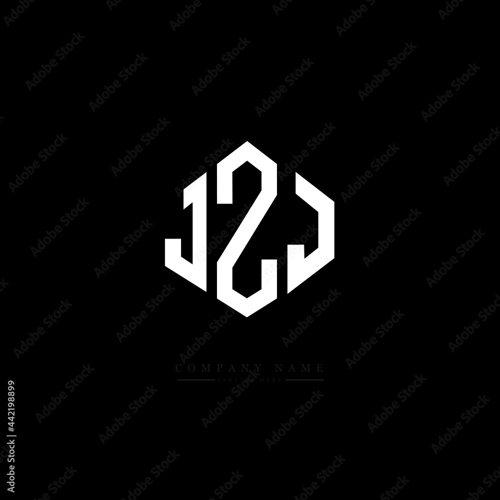 JZJ letter logo design with polygon shape. JZJ polygon logo monogram. JZJ cube logo design. JZJ hexagon vector logo template white and black colors. JZJ monogram, JZJ business and real estate logo. 