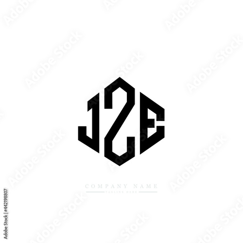 JZE letter logo design with polygon shape. JZE polygon logo monogram. JZE cube logo design. JZE hexagon vector logo template white and black colors. JZE monogram, JZE business and real estate logo. 