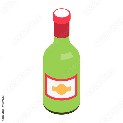 Bottle Isometric Icon