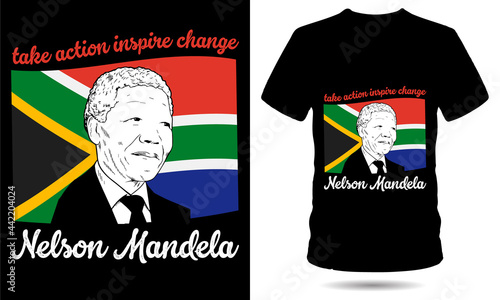 Nelson Mandela day tshirt design template photo