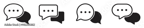 chat message icon set, Chat speech bubble, Social media message. Vector illustration