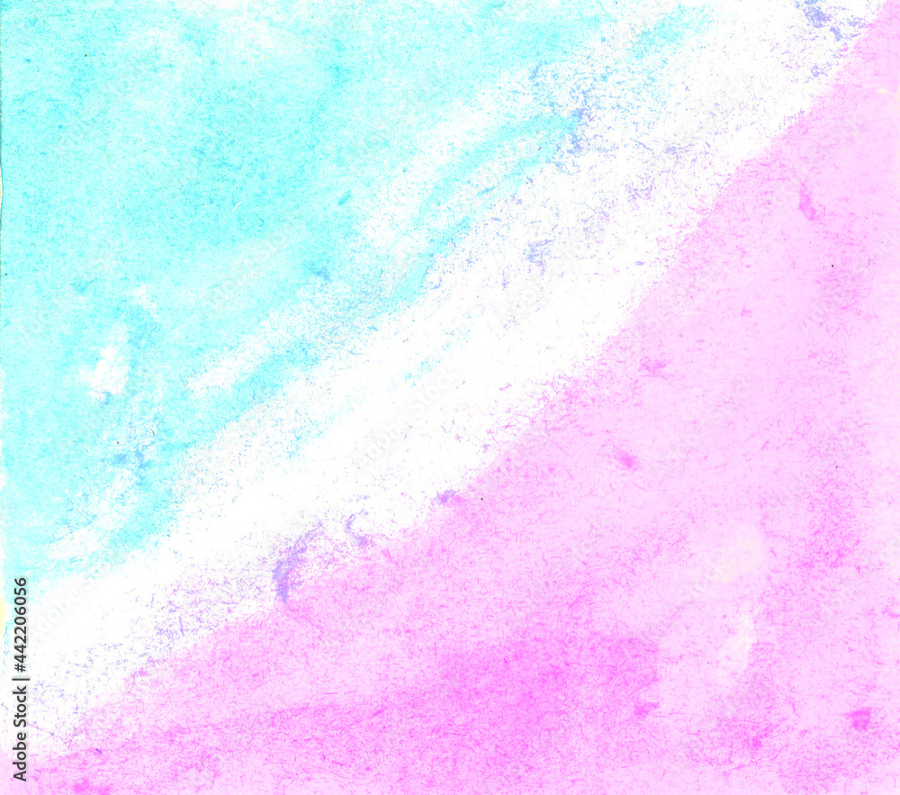 hand drawn watercolor blue pink abstract background