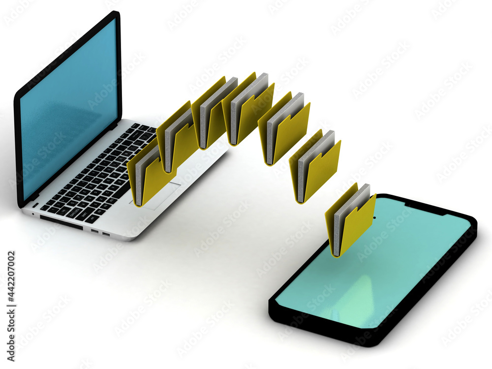 3d rendering Two device to transfer the file 3d rendering Two device to transfer the file