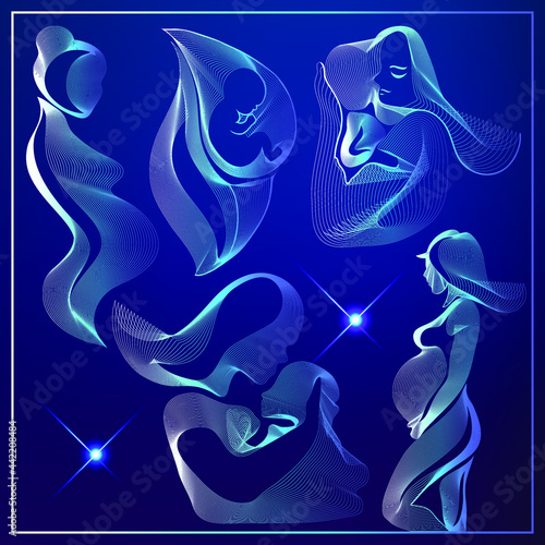 Mother and child together. Day of mother. Concept of maternity, love and care. Vector illustration.