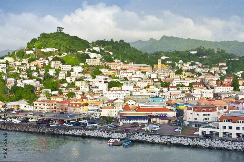 Town of St George's in Grenada, a caribbean island, West Indies