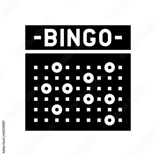 bingo game glyph icon vector. bingo game sign. isolated contour symbol black illustration
