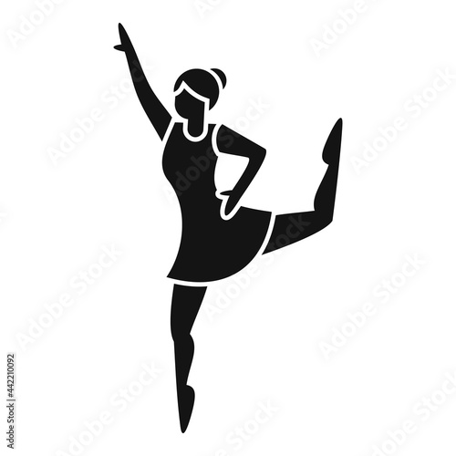 Dancing ballerina icon simple vector. Ballet dance girl