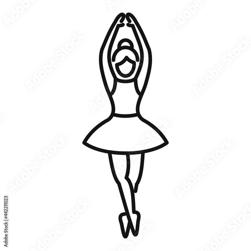 Ballerina training icon outline vector. Ballet dance girl
