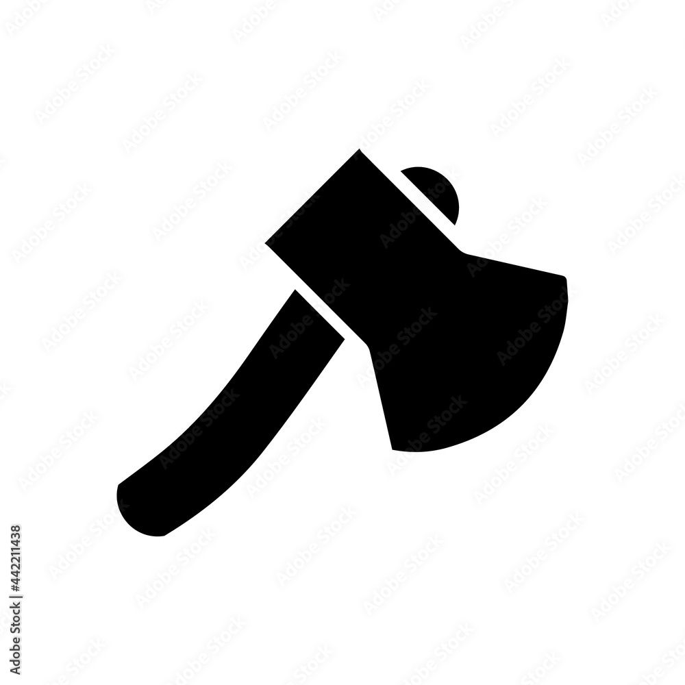 Pick ax cut wood icon (Black Vector illustration) Pick ax cut wood icon (Black Vector illustration)