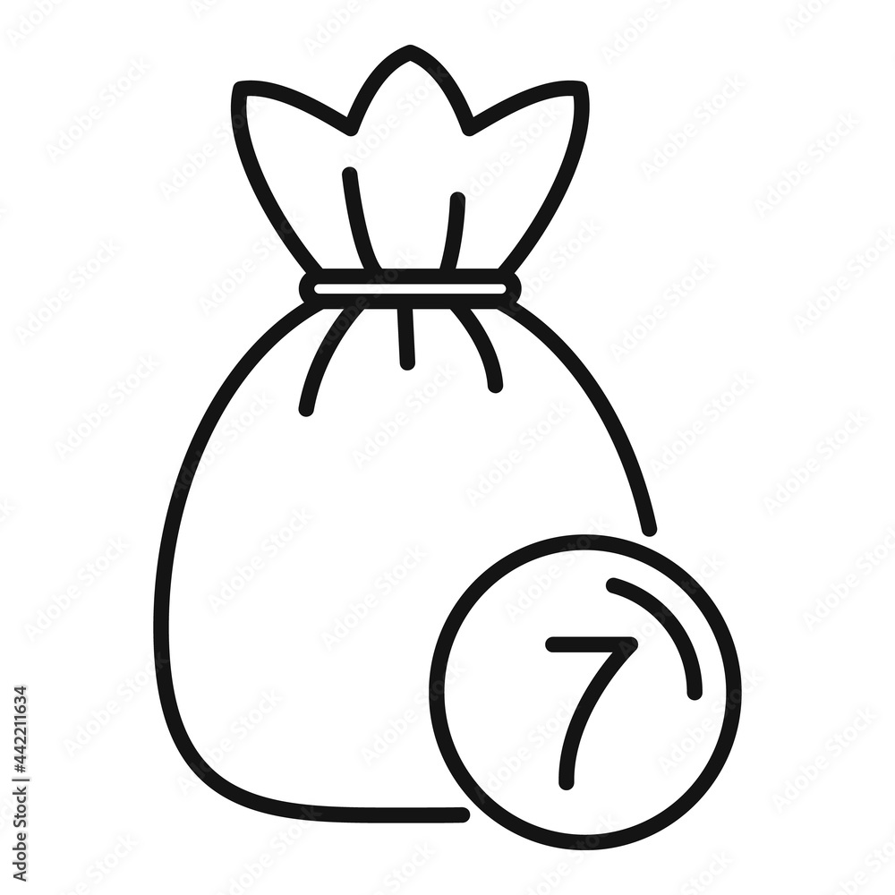 Lottery money bag icon outline vector. Prize benefit Lottery money bag icon outline vector. Prize benefit