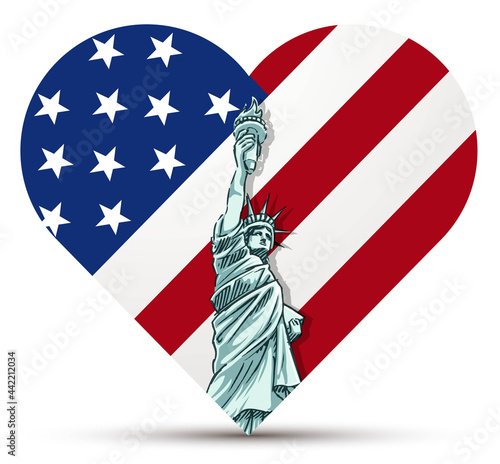 fourth of july heart shape