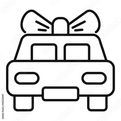 Lotto car win icon outline vector. Lottery bingo