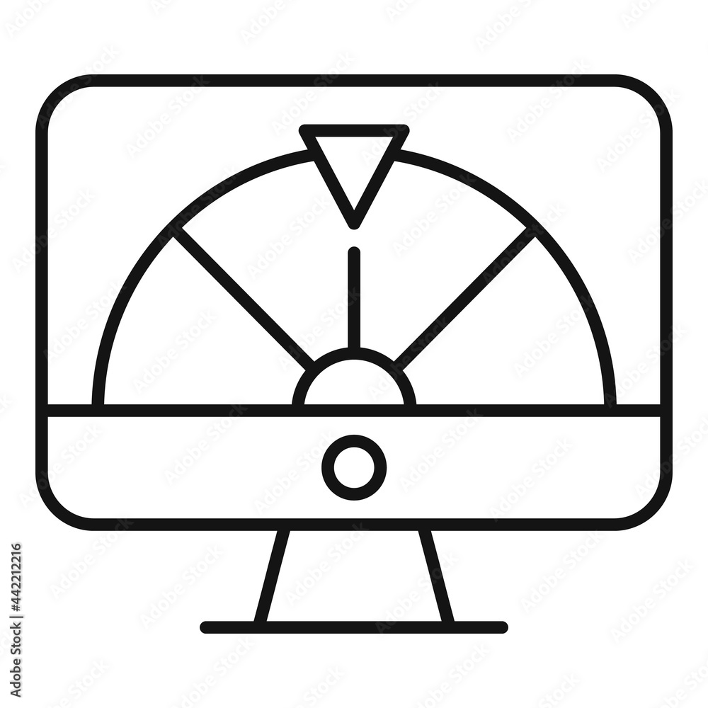 Online lucky wheel icon outline vector. Fortune spin game Online lucky wheel icon outline vector. Fortune spin game