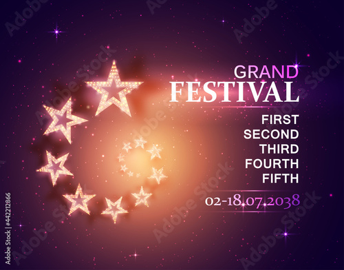 Poster Template with Stars. Presentation Show Design.