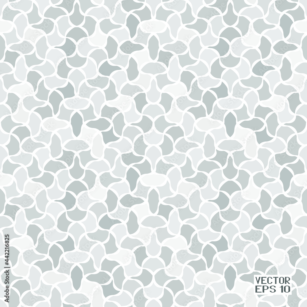 Fototapeta premium Abstract Seamless Black and White Geometric Pattern with Sections. Element Design for Fabric. Spotted Texture. Vector Illustration