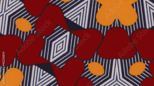 Colorful African fabric – Seamless pattern, cotton, photo