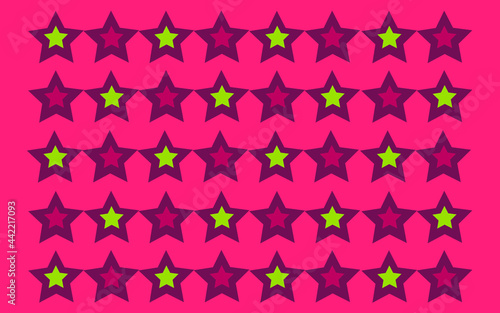 Red Background with Colored Stars