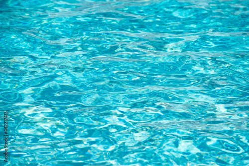 Background of water, surface blue swimming pool. © Volodymyr