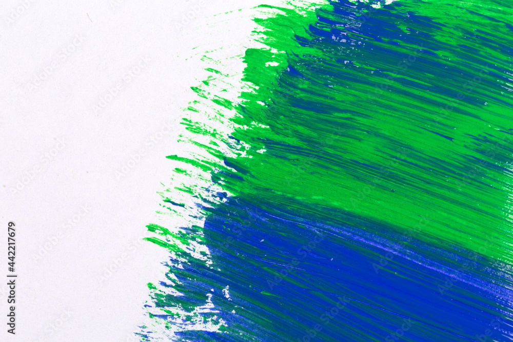 green blue stroke of the paint brush