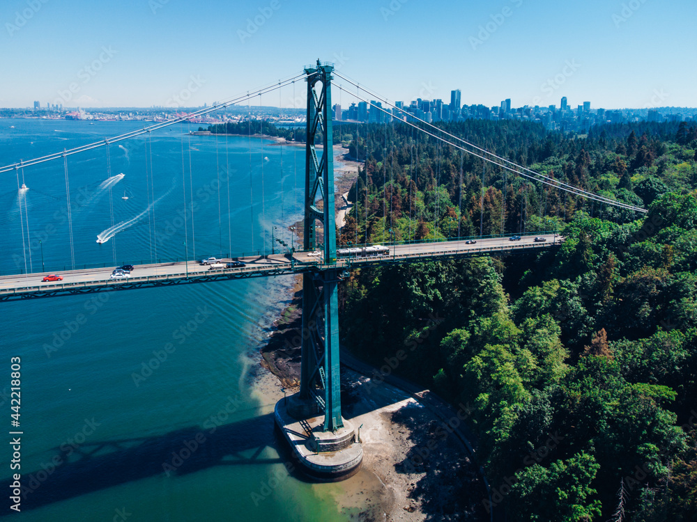 Fototapeta premium lions gate bridge view of the city stanley park vancouver