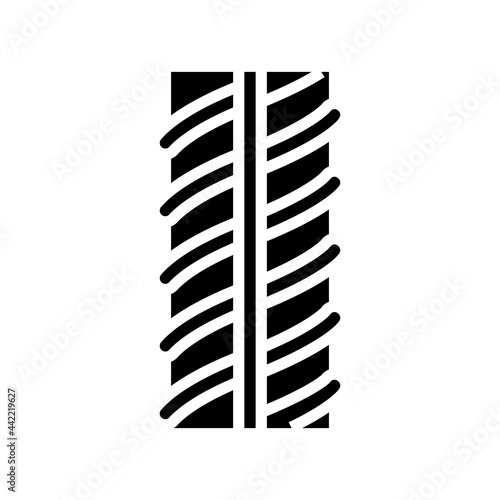 metallic rebar glyph icon vector. metallic rebar sign. isolated contour symbol black illustration