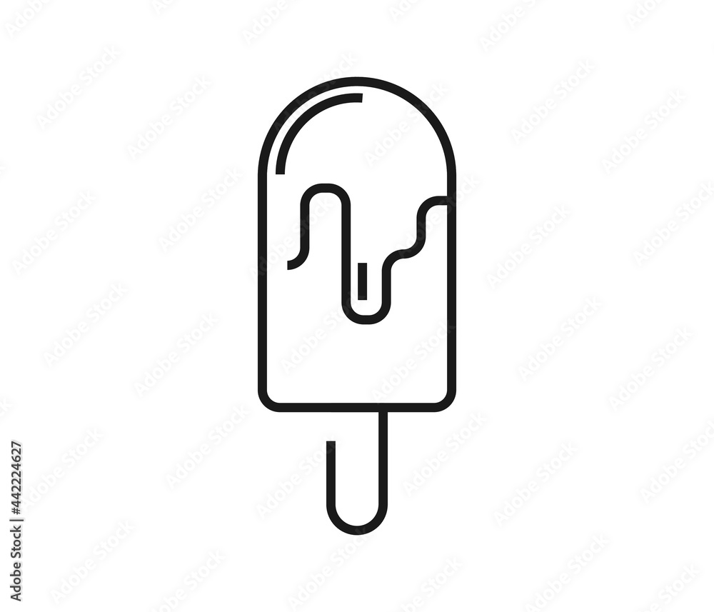 ice cream line icon, summer concept, ice-cream on a stick sign on white background, ice cream on wooden stick icon in outline style for mobile concept and web design. Vector graphics ice cream line icon, summer concept, ice-cream on a stick sign on white background, ice cream on wooden stick icon in outline style for mobile concept and web design. Vector graphics