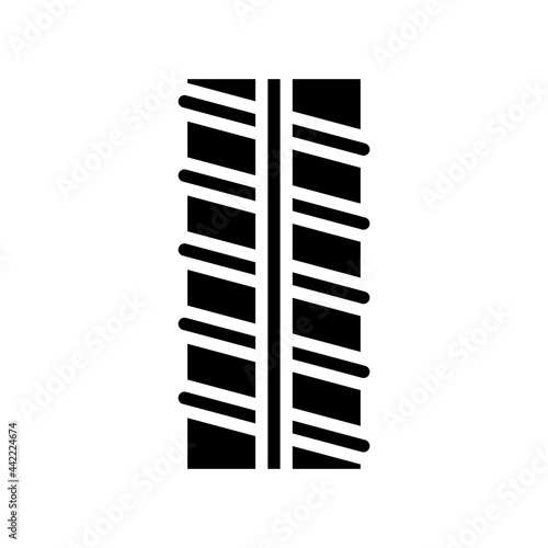 metal rebar glyph icon vector. metal rebar sign. isolated contour symbol black illustration