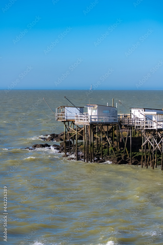 Royan in France, typical huts on stilts on the coast
Royan in France, typical huts on stilts on the coast
