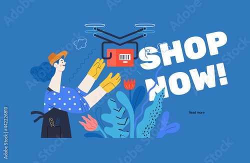 Discounts, sale, promotion, web template. Flat vector