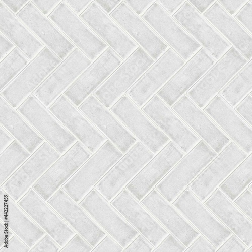 White chevron floor tile texture with crackle finish