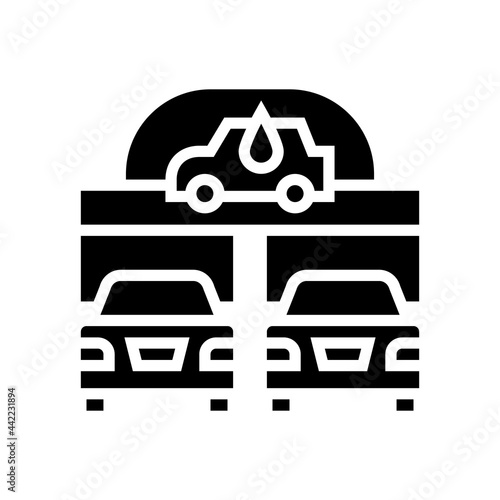 automatically car wash service glyph icon vector. automatically car wash service sign. isolated contour symbol black illustration