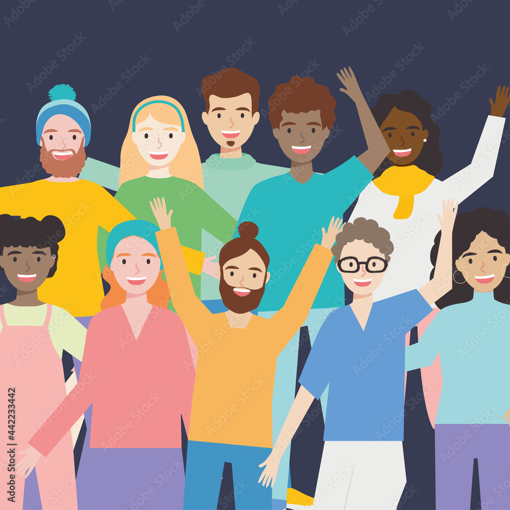 Happy people together illustration Happy people together illustration