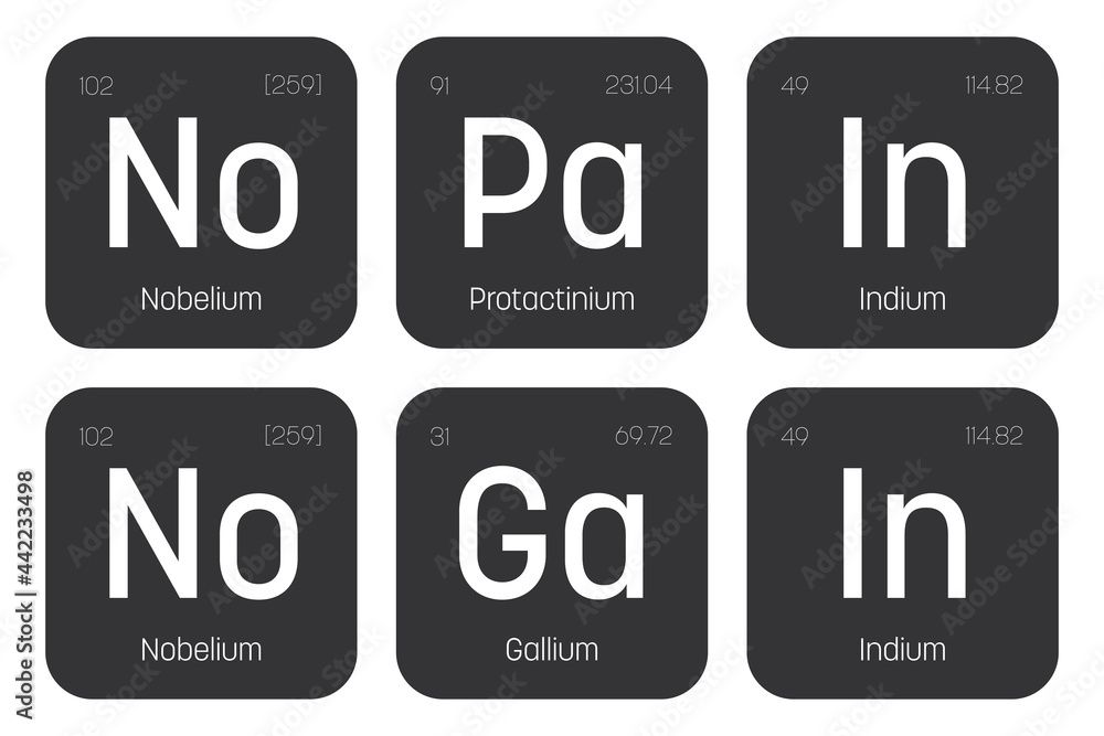 No Pain No Gain quote of chemical element signs. Funny vector inscription No Pain No Gain quote of chemical element signs. Funny vector inscription