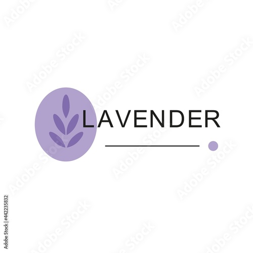elegant pastel purple lavender logo design line icon vector