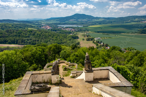 Cuadro en lienzo Summer view of the landscape in the Bohemian Central Mountains - Uplands - Highlands in northern Bohemia in the Czech Republic