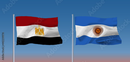 アルゼンチンとエジプトの国旗