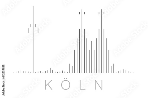 Vertical Bars Cologne Landmark Skyline