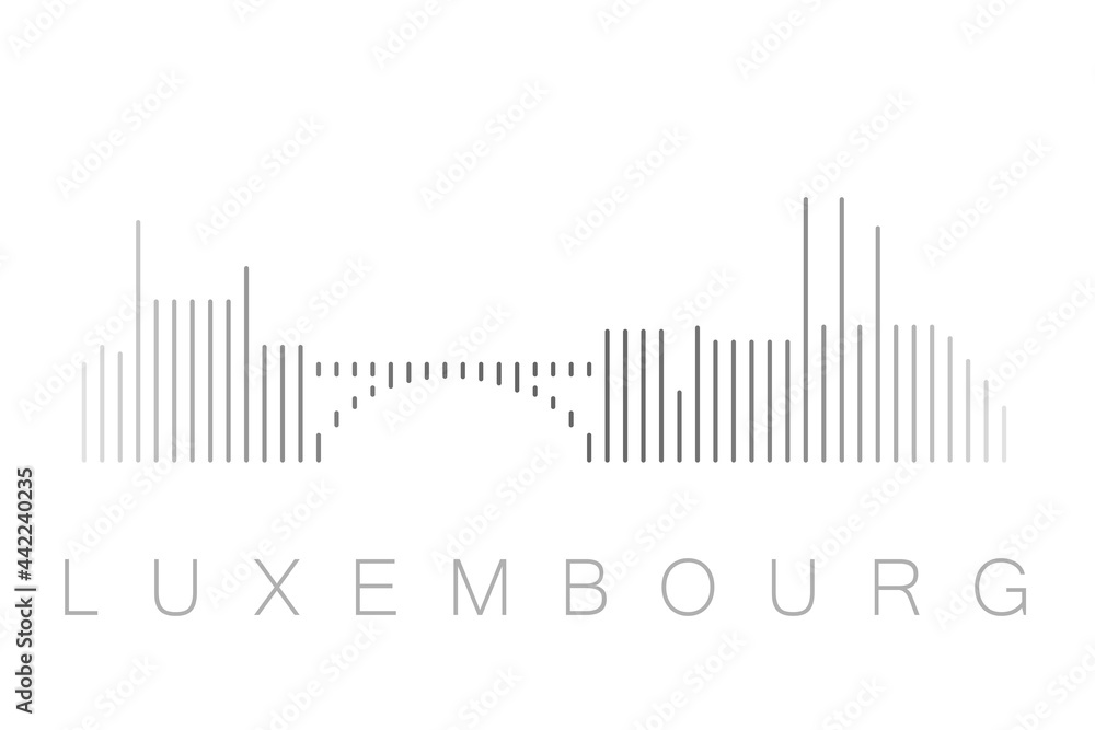 Naklejka premium Vertical Bars Luxembourg Landmark Skyline