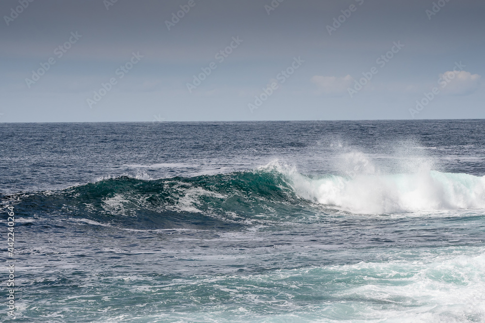 Powerful wave at the coast of Inishmore, Aran Islands, County Galway, Ireland. Irish landscape