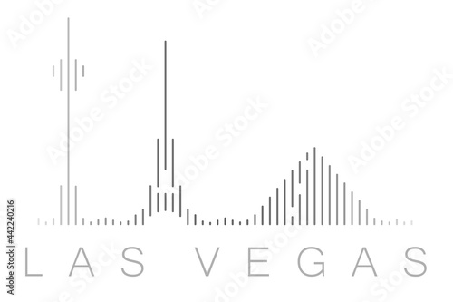 Canvas Print Vertical Bars Las Vegas Landmark Skyline