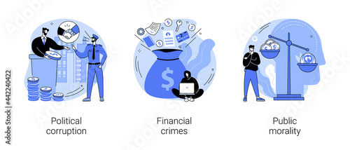 Public life abstract concept vector illustrations.