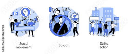 Group action abstract concept vector illustrations.