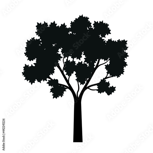 Black vector Tree on white background