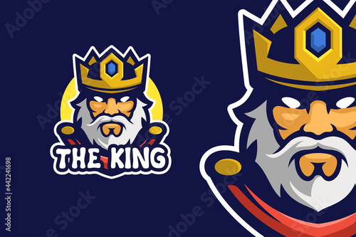 Old King Mascot Character Logo Template