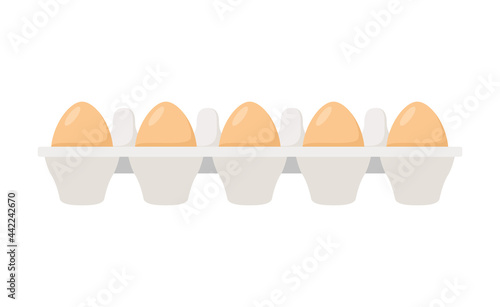 Vector egg carton pack. Eggs container box cooking food cardboard