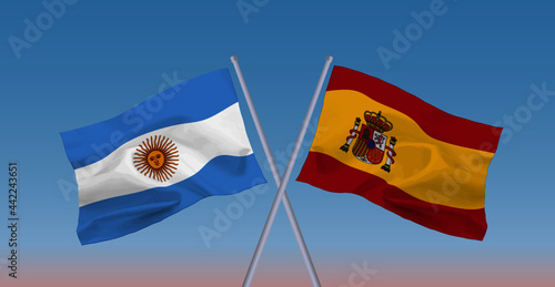 スペインとアルゼンチンの国旗