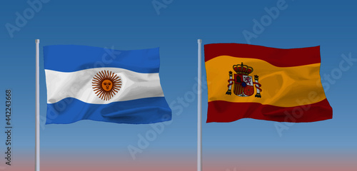 スペインとアルゼンチンの国旗