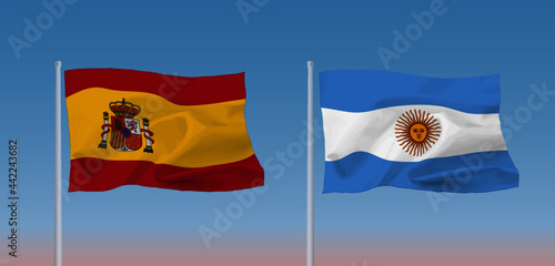 スペインとアルゼンチンの国旗
